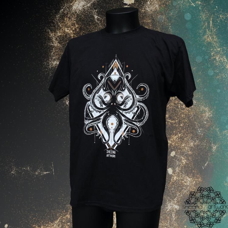 T-shirt Homme black print Octopus collection