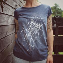 T-shirt femme sérigraphie Jellyfish