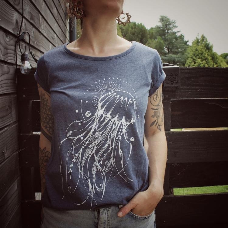 T-shirt femme sérigraphie Jellyfish