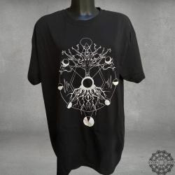 Men's T-Shirt Black / Green Screen Print Tree Of Life